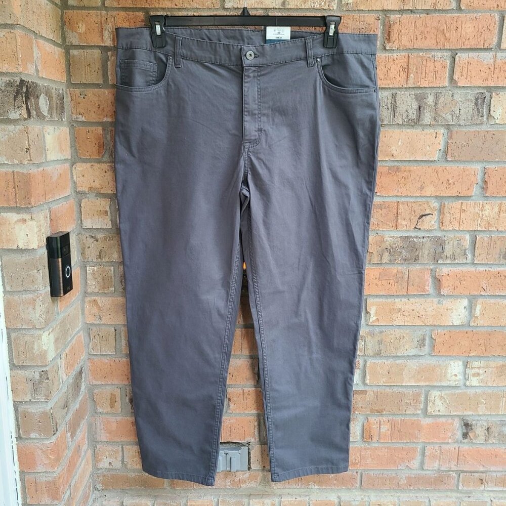 George NEW Men's Stretch Premium 5 Pocket Straight Leg Pants Gray Size 44x30